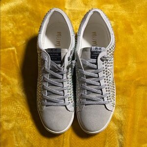 Mi.iM Silver Studded Women's Sneakers